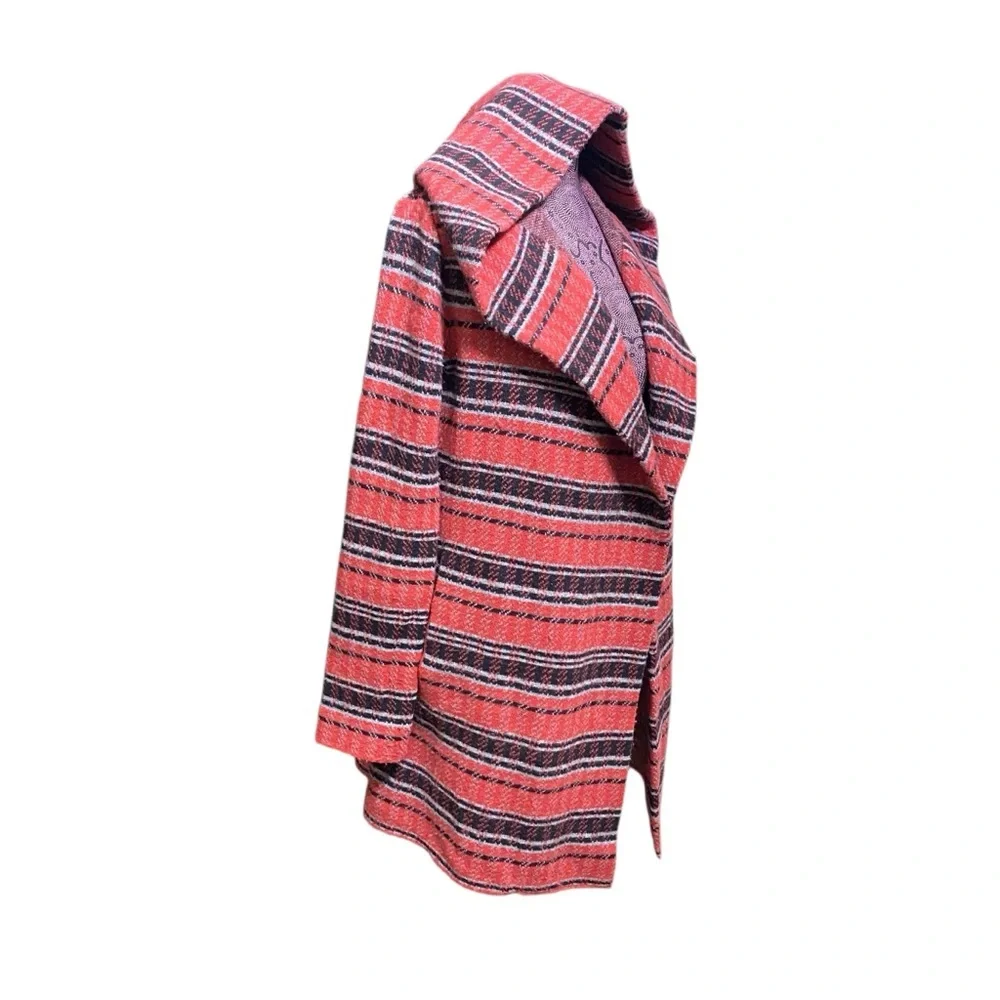 Anthropologie Field Flower Striped Hoodie Wrap Coat